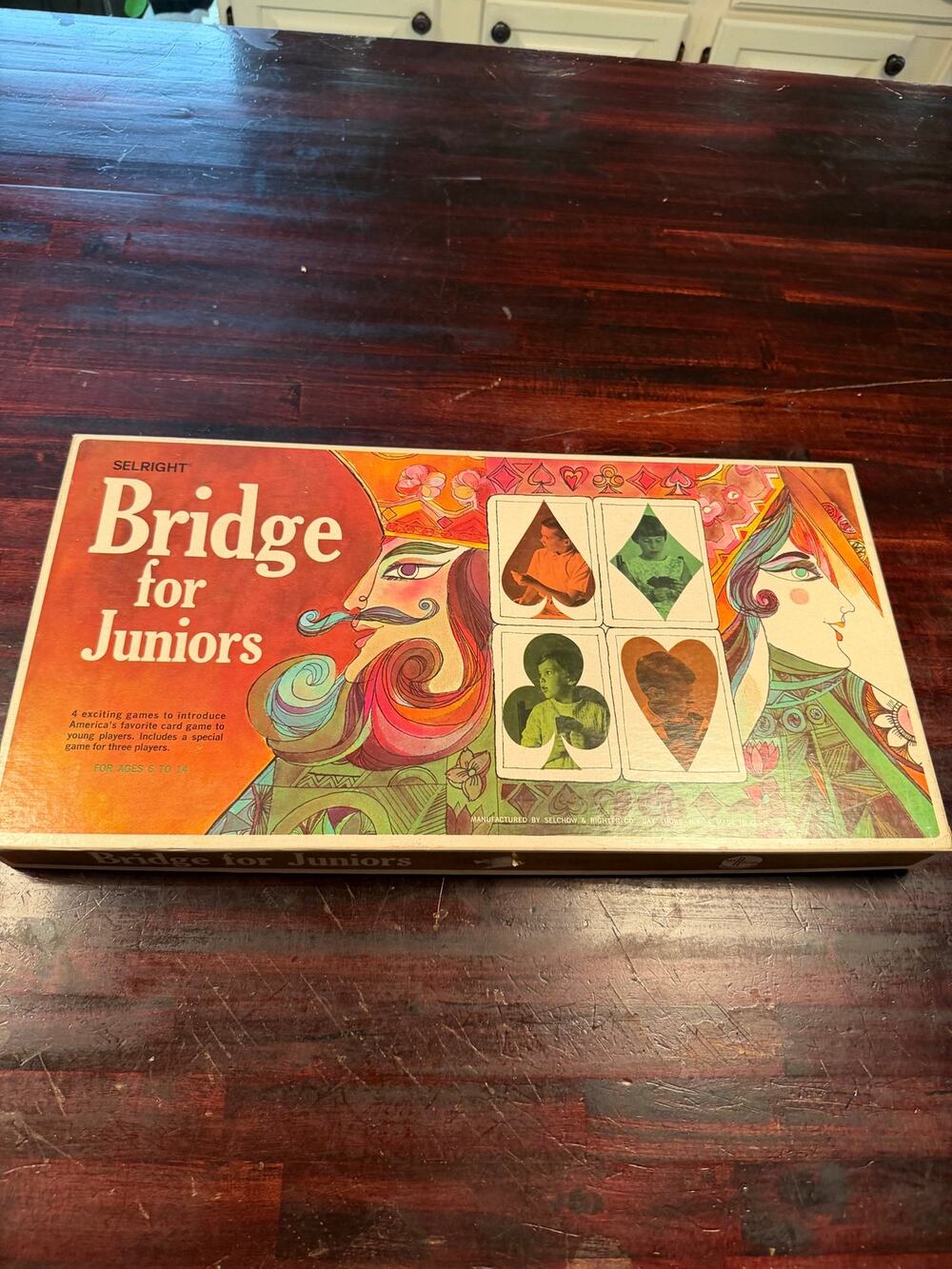 Vintage Selright Bridge for Juniors Card Game Set -Board Instructions -Complete